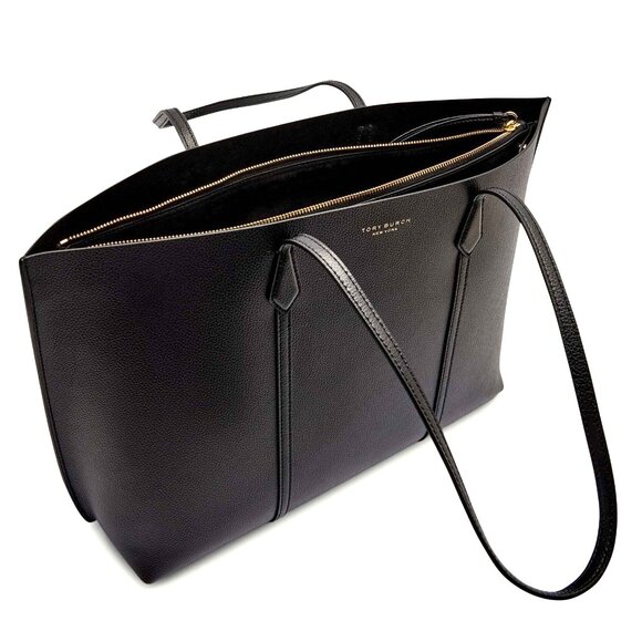 Tory Burch Perry Large Leather Tote – Black - Picture 4 of 10